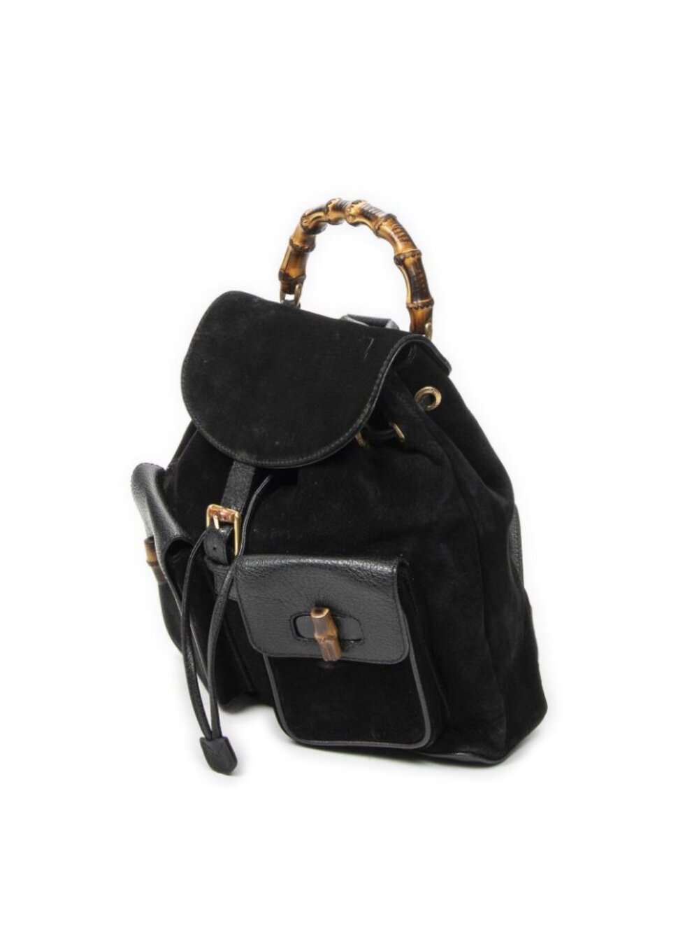 Gucci Rajibanbu Backpack Black Suede Leather - Picture 2 of 10